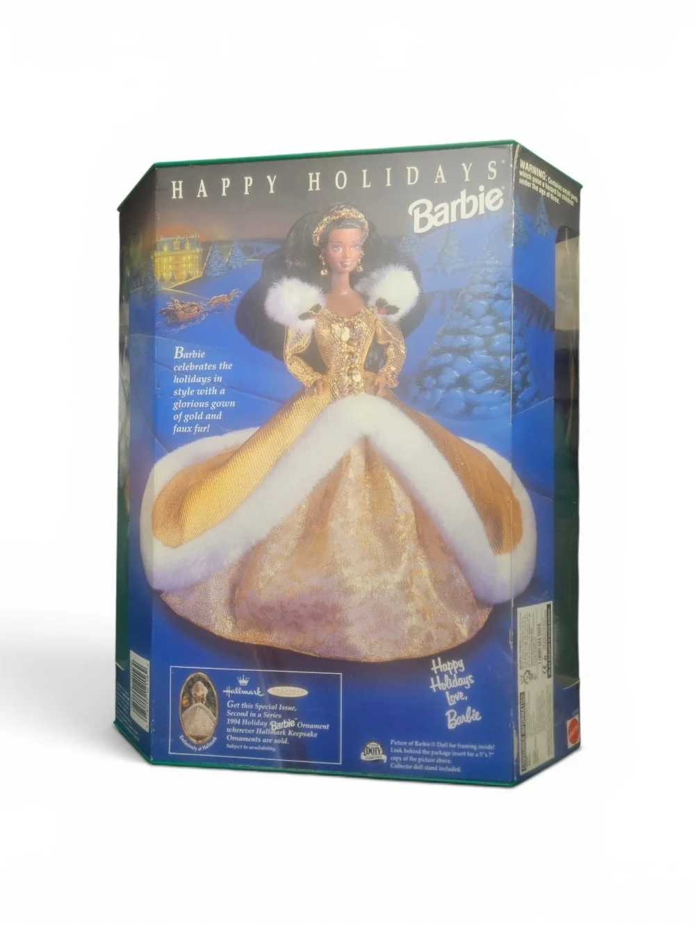 Barbie 1994 Happy Holidays Gold and White Holiday Special Edition Doll